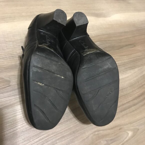 Clarks Ladies Black Leather Shoes Size 7 - Picture 6 of 6